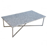 Maaya Bone Inlay Rectangular Coffee Table Grey Geometric